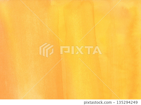 Soft yellow and orange watercolor background material with a paper texture 135294249