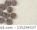 Chocolate rum balls with copy space 135294337