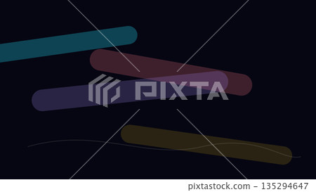 Dark minimalist layout showing long diagonal rounded bars in varying muted colors, layered with a wavy translucent line crossing beneath at the bottom edge. Dark minimalist layout showing long diagonal rounded bars in varying muted colors, layered with a wavy translucent line crossing beneath at the bottom edge. 135294647