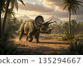 三角龍漫步於白堊紀荒野 135294667