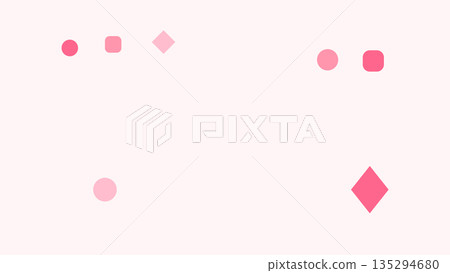 Minimalist pastel design featuring simple geometric shapes circles, squares, diamonds in soft red and pink tones arranged loosely on a pale background. Minimalist pastel design featuring simple geometric shapes circles, squares, diamonds in soft red and pink tones arranged loosely on a pale background. 135294680