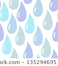 Vector seamless pattern with multicolored raindrops on a white background 135294695