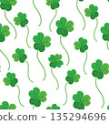 Vector seamless pattern for St. Patricks Day with clovers 135294696