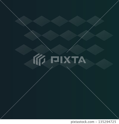 Geometric pattern of transparent diamond shapes aligned in rows on a dark background with green gradient hues, creating a sleek and minimal composition. Geometric pattern of transparent diamond shapes aligned in rows on a dark background with green gradient hues, creating a sleek and minimal composition. 135294725