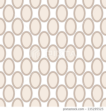 Seamless Geometric Grid Pattern with beige oval shapes. Lattice Texture background, Vector Art. 135295525