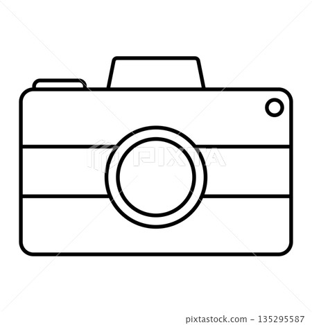 相機圖標,簡單的單色象形圖 相機圖標,簡單的單色象形圖 135295587