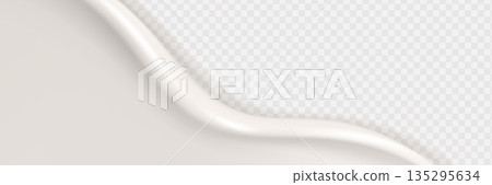 Liquid vector dripping ice cream texture. Glossy sugary flow drip, melting creamy surface. 135295634