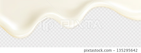 Liquid vector dripping ice cream texture. Glossy sugary flow drip, melting creamy surface. Liquid vector dripping ice cream texture. Glossy sugary flow drip, melting creamy surface. 135295642