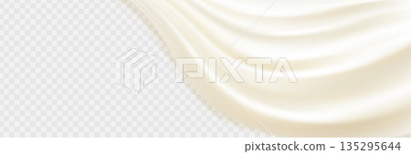 Liquid vector dripping ice cream texture. Glossy sugary flow drip, melting creamy surface. 135295644