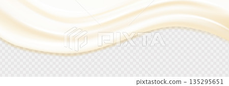 Liquid vector dripping ice cream texture. Glossy sugary flow drip, melting creamy surface. 135295651