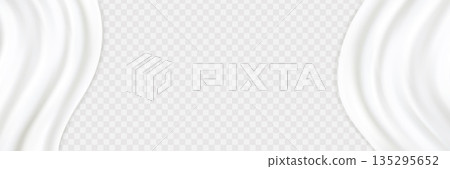 Liquid vector dripping ice cream texture. Glossy sugary flow drip, melting creamy surface. 135295652