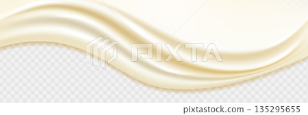 Liquid vector dripping ice cream texture. Glossy sugary flow drip, melting creamy surface. 135295655