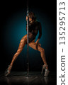 Bold active posture, Dominant participant showing confidence and exceptional control in motion, Robust and assertive stance reflecting physical strength and mastery over movement and balance 135295713