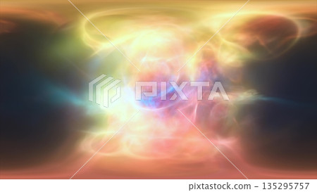Abstract looped waves from lines of transparent iridescent glowing energy magical cosmic galactic wind bright abstract background 135295757