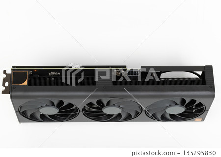 2,5 slot graphics card for creators and gamers for desktop PC, on white background 2,5 slot graphics card for creators and gamers for desktop PC, on white background 135295830