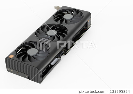 2,5 slot graphics card for creators and gamers for desktop PC, on white background 2,5 slot graphics card for creators and gamers for desktop PC, on white background 135295834