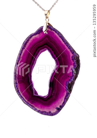 macro mineral stone agate on a white background 135295959