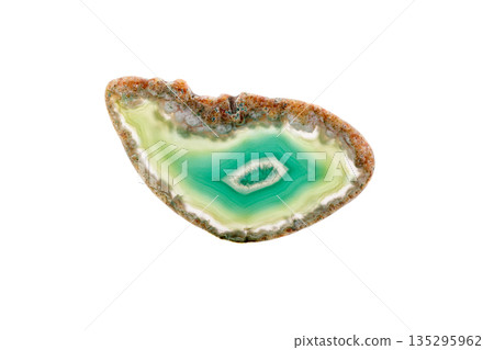 macro mineral stone agate on a white background macro mineral stone agate on a white background 135295962