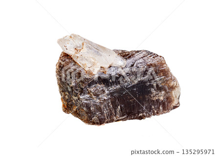 macro mineral stone quartz chloride on a white background macro mineral stone quartz chloride on a white background 135295971