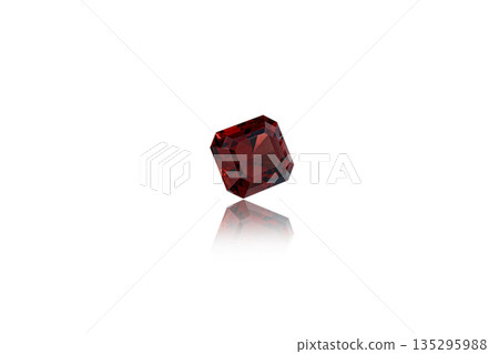 macro stone mineral Garnet on a white background macro stone mineral Garnet on a white background 135295988