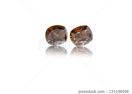 macro mineral stone cut Zircon on a white background 135296006