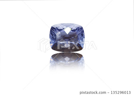 macro mineral stone cut Cordierite on a white background 135296013