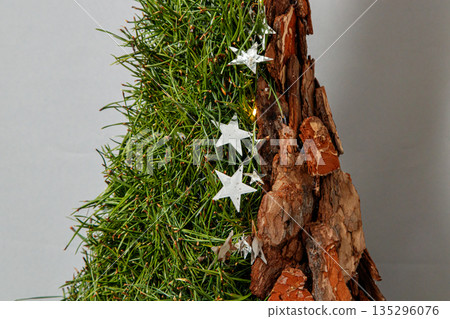 Christmas composition of flowers and Christmas decorations 135296076