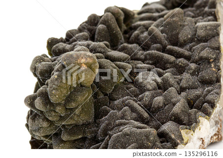Macro stone Stannite mineral on white background 135296116
