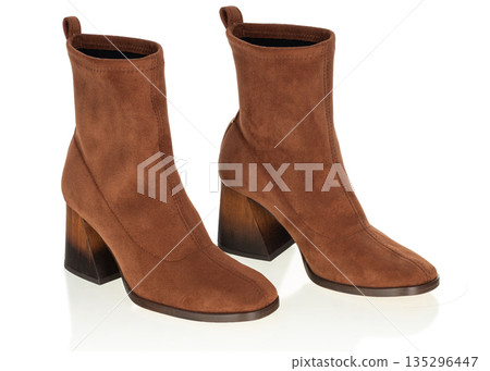 Brown Suede Ankle Boots with Heels Brown Suede Ankle Boots with Heels 135296447