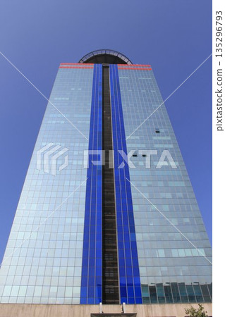View of contemporary office buildings and skyscrapers, including the Crystal Palace tower, in the Brescia Due financial and business district. Modern urban architecture in Brescia, Lombardy, Italy, un 135296793