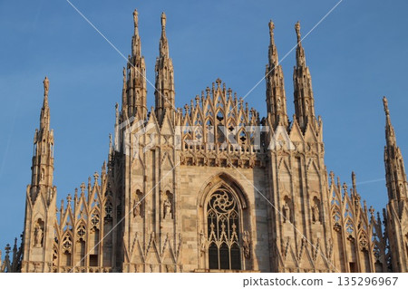 Milan Cathedral or Duomo di Milano is the cathedral church. famous landmark of Milan, Italy Milan Cathedral or Duomo di Milano is the cathedral church. famous landmark of Milan, Italy 135296967