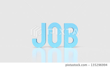 Job Opportunity Concept with Blue 3D Typography on Clean Background 3d render. 135296994