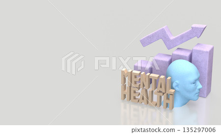 Mental Health Growth Concept with Mind Balance and Positive Progress 3d render. 135297006