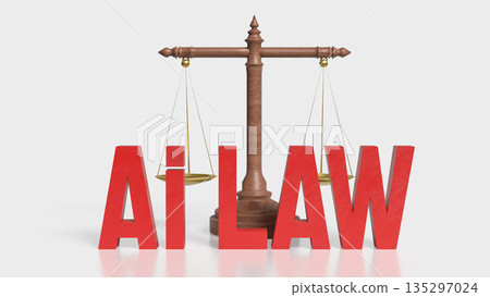 Artificial Intelligence and the Balance of Law 3d render. 135297024