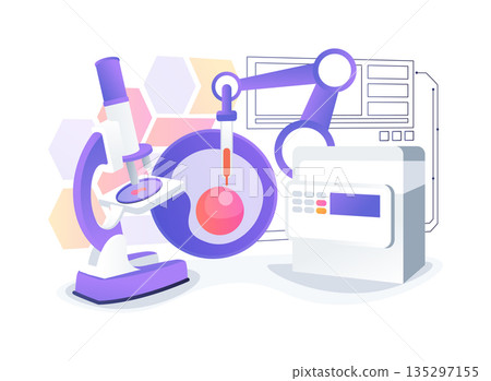 Research Lab Micromanipulator abstract concept vector illustration. 135297155