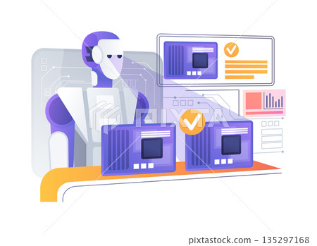 Robotic Quality Inspection abstract concept vector illustration. Robotic Quality Inspection abstract concept vector illustration. 135297168