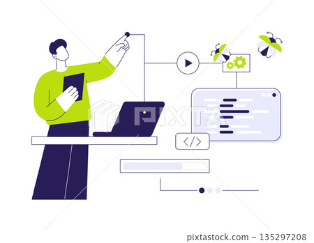 Automated testing abstract concept vector illustration. Automated testing abstract concept vector illustration. 135297208