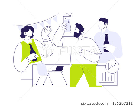 Celebrate business success isolated cartoon vector illustrations. 135297211