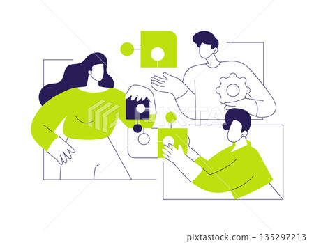 Team building activity isolated cartoon vector illustrations. 135297213