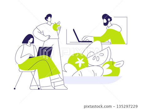 Fresh fruit in the office isolated cartoon vector illustrations. 135297229