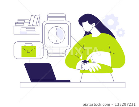 Time tracking isolated cartoon vector illustrations. Time tracking isolated cartoon vector illustrations. 135297231