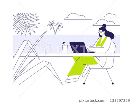 Travel and work isolated cartoon vector illustrations. Travel and work isolated cartoon vector illustrations. 135297239