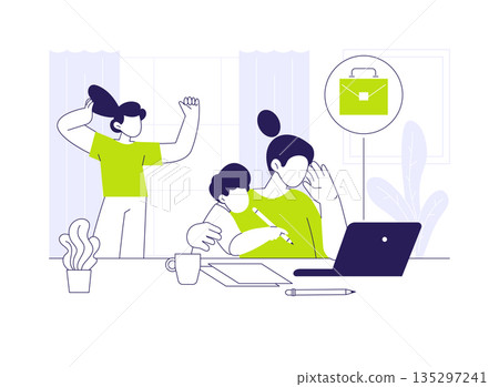 Working with children isolated cartoon vector illustrations. 135297241