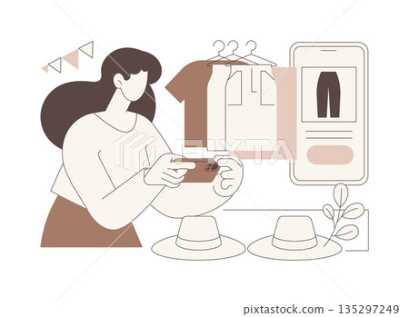 Promoting fashion collection isolated cartoon vector illustrations. 135297249