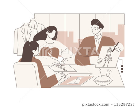 Designing clothes collection isolated cartoon vector illustrations. 135297255