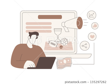 Promote betting platform isolated cartoon vector illustrations. Promote betting platform isolated cartoon vector illustrations. 135297262