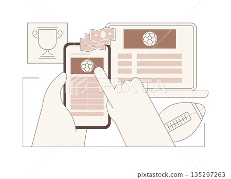 Sport betting app isolated cartoon vector illustrations. Sport betting app isolated cartoon vector illustrations. 135297263
