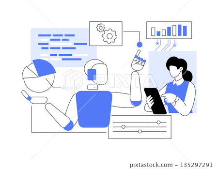 Generative AI for Synthetic Data Creation abstract concept vector illustration. Generative AI for Synthetic Data Creation abstract concept vector illustration. 135297291