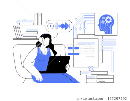 Neural Networks for Language Processing abstract concept vector illustration. 135297292