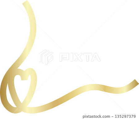 Continuous line gold drawing heart sign, love, romantic Continuous line gold drawing heart sign, love, romantic 135297379